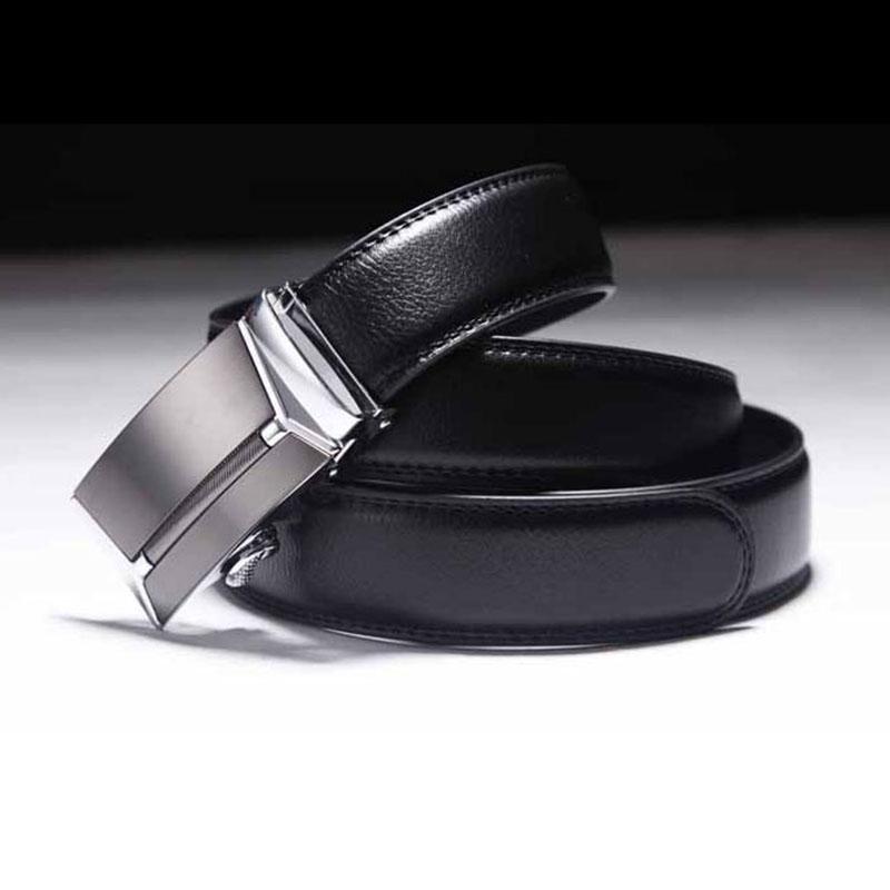 Men'S Jeans Automatic Buckle Belts Leather Belt Luxury Waistband Strap Belt Men Plus Large Size 130 140 150 160 170Cm