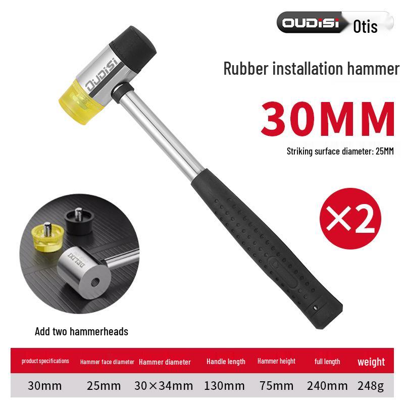 Rubber Hammer for Tile Installation: Multi-Functional Mallet with Large and Small Sizes for Tapping and Dyeing Tasks.