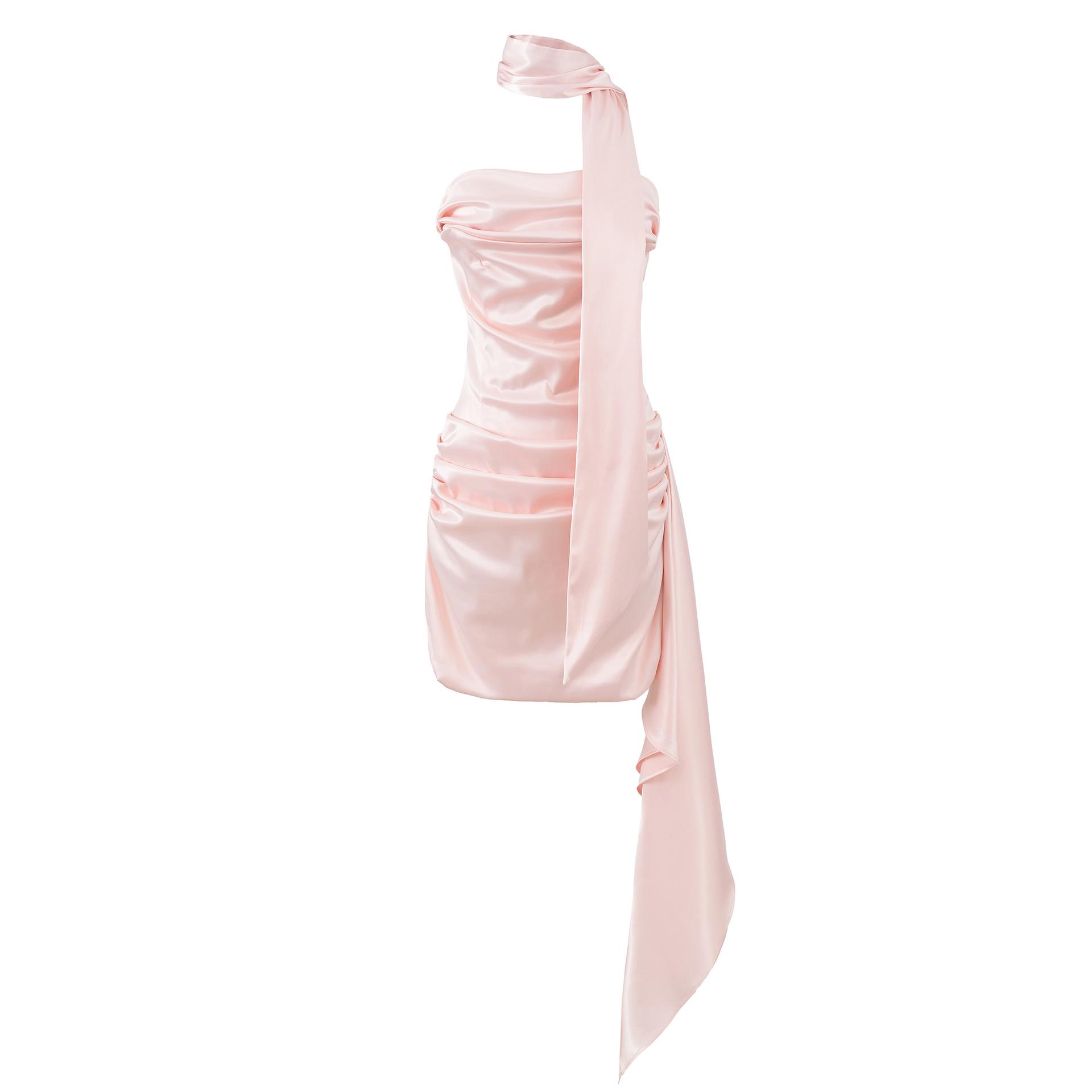 

Women s Strapless Ribbon Bodycon Dress - Autumn/Winter Trend Large
