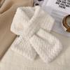 1116 New Korean Version Plush Small Scarf Fur Collar Women Winter Thickened Warm Versatile Cold Neck Protection Cross Scarf