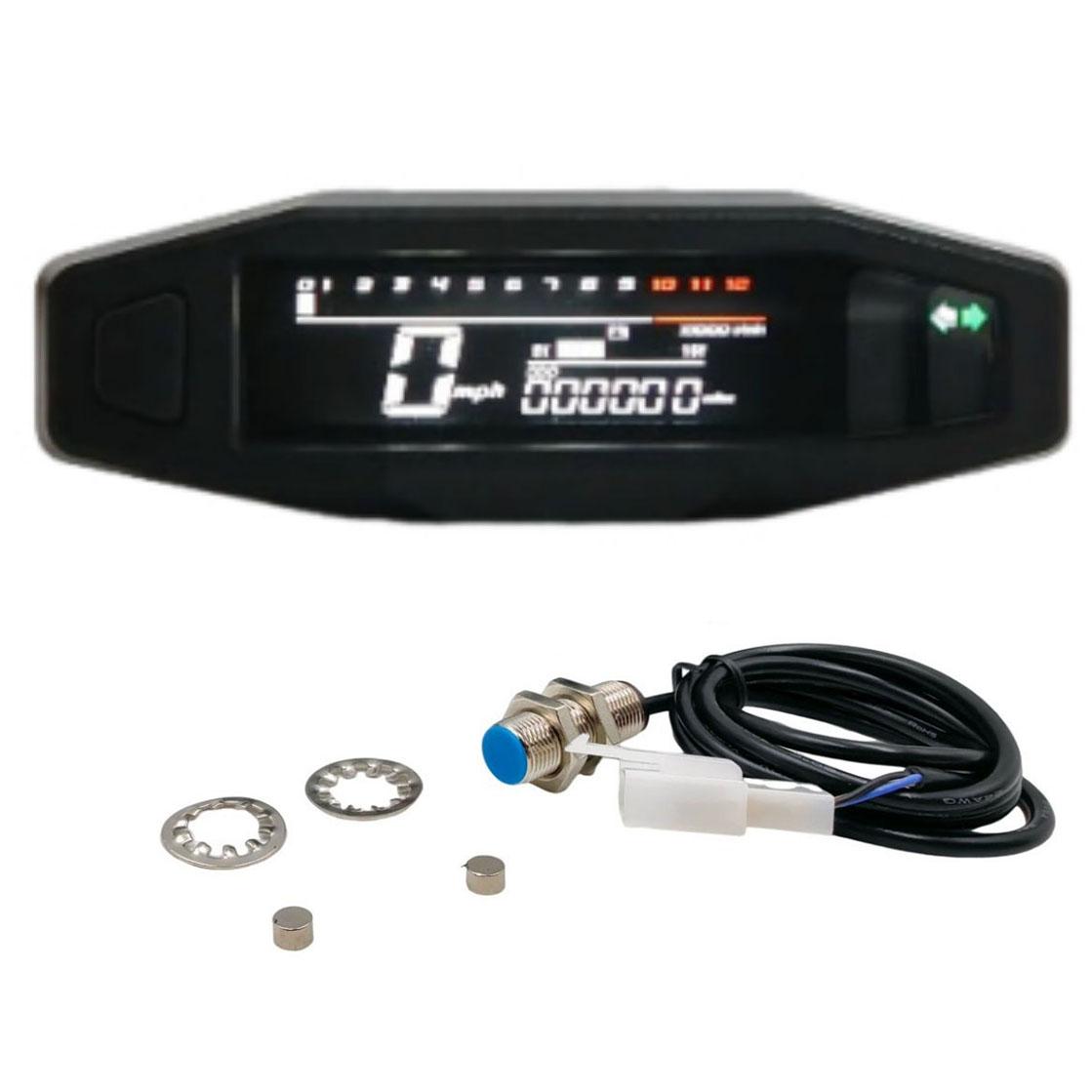 

Universal Digital Motorcycle Meter with LCD Speedometer Odometer RPM Fuel Level And Turn Signal Light - Fits Most Motorcycles чорний