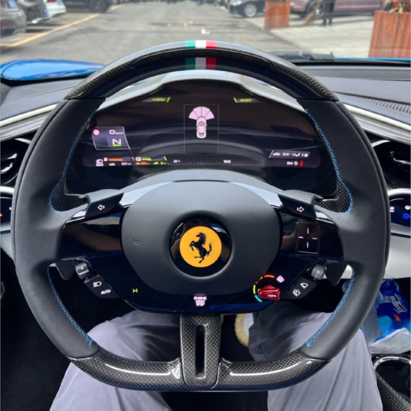 Adesivo Decorativo Logo Auto F-Ferrari-F da 5,5CM per Volante Ferrari Roma 488 Portofino Spider SF90 F8 Competizione
