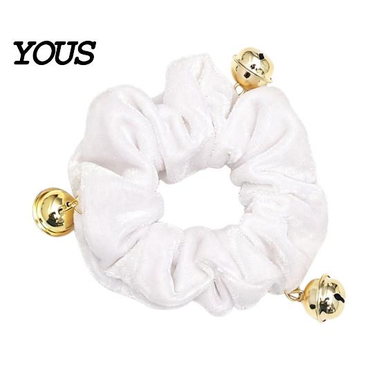 Holiday Ponytail Holders Christmas Velvet Hair Scrunchies with Bells, Elastic Ties for Retro Style Women Girls, Winter Festive Hairstyles Bands Thick