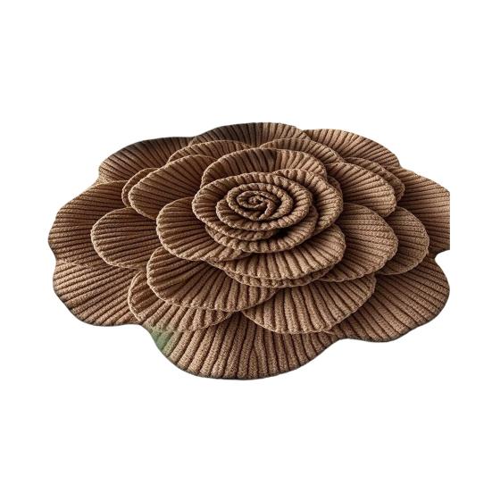 Yousheng Floor Mat Large Size Non-Slip Floral Plush Rug with 3D Visual Effect Easy Maintenance Floor Rug Living Room Bathroom Kitchen Decor