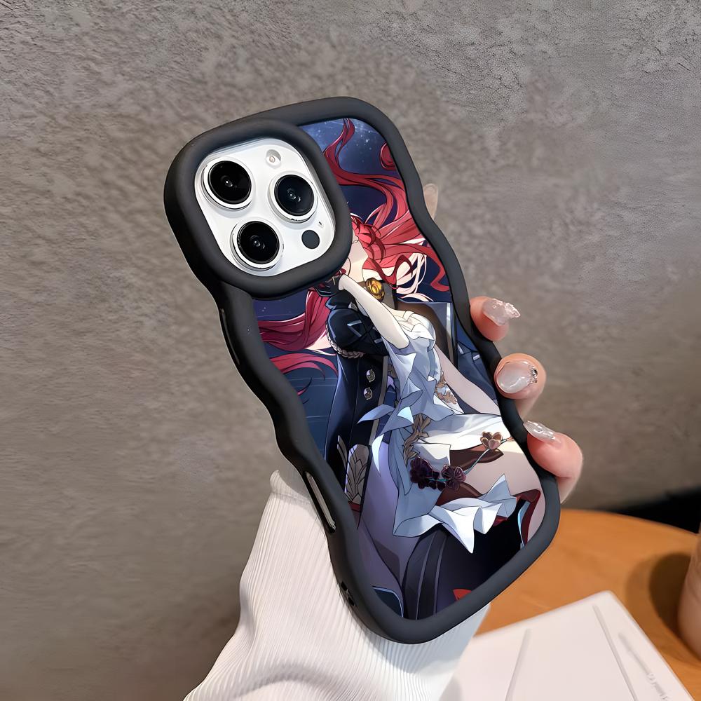 

HSR Himeko Wavy Edge TPU Mobile Phone Case for iPhone 17 16 15 14 13 12 11 Air Pro Max Plus Colorful Cover iPhone 16