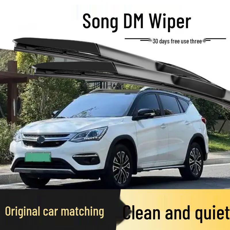 Compatible Wiper Blade Rubber Strip for BYD Song DM 17/18 New Energy Vehicles Set (Front & Rear Wiper Blades)