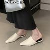 Designer 2025 Spring Pointed Toe Women Mule Slippers Female  Slip On Shoes Ladies Casual Loafers Flats Heel Slides Sandals Mujer