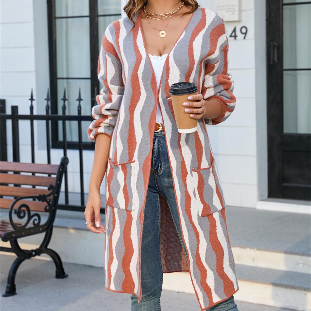 

GMXIA женские модные повседневные осенне-зимние кардиганы с длинными рукавами, свитер, пальто XL красный