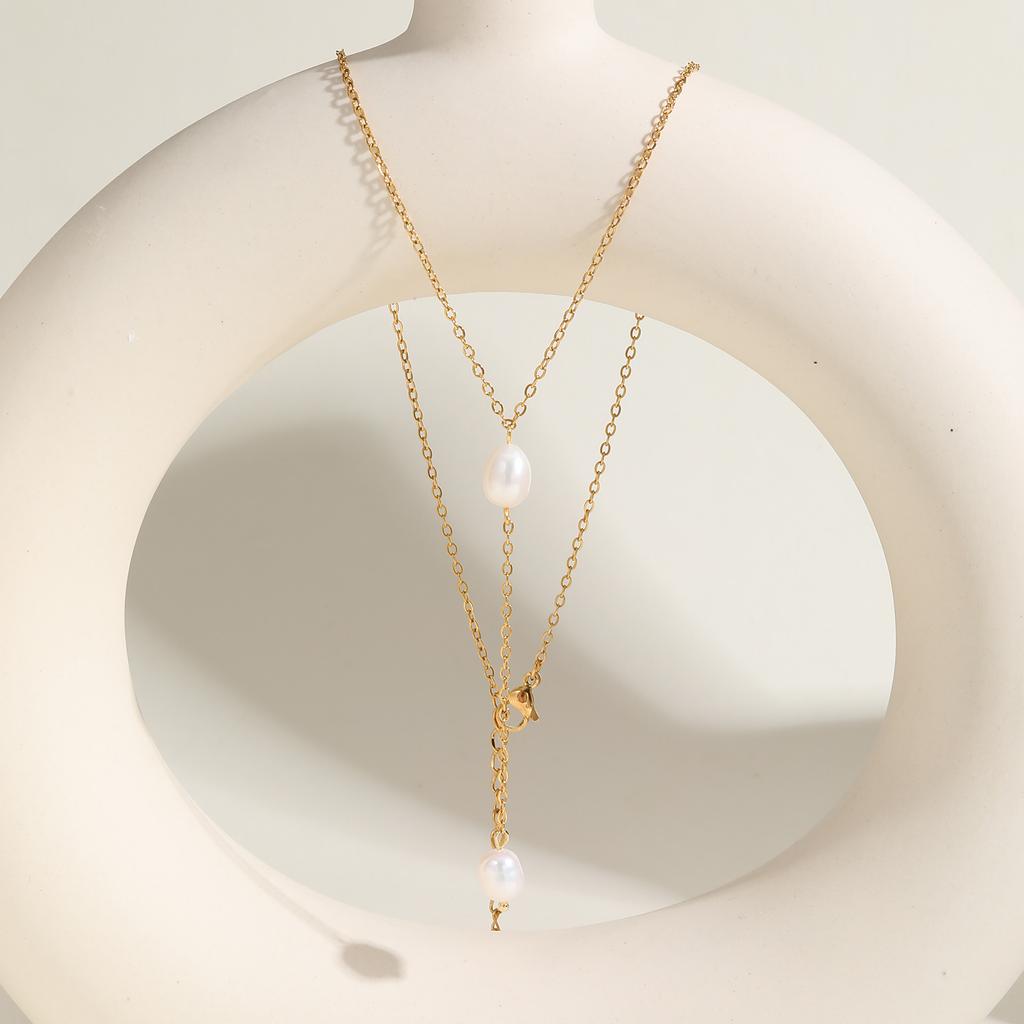 Stainless Steel Y Shape Jewelry Chain Woman Necklace Minimalist Personal Gold Color Fashion Jewelry for Girlfriend Mother's Day