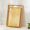 HeMu-Transparent Acrylic Bamboo Cotton Tray, Portable Rectangular Tea Set, Tea Plate, Restaurant, Hotel Household
