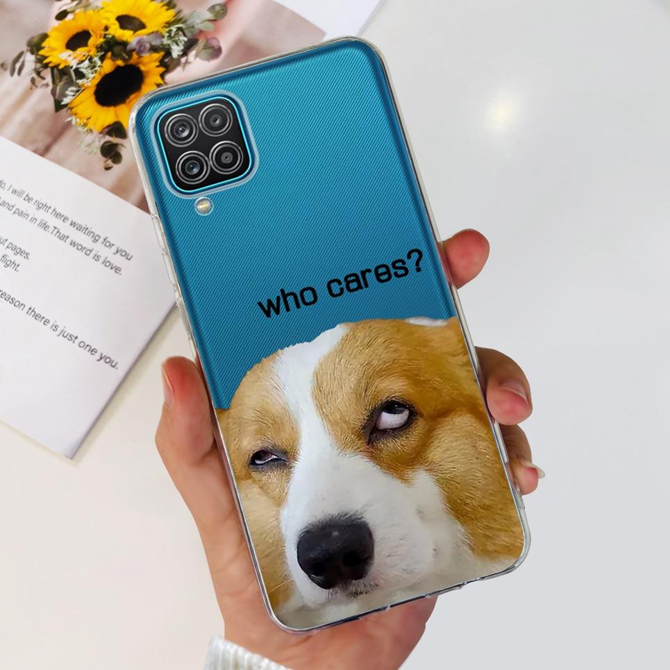 For Samsung Galaxy A12 M12 F12 Phone Case Romantic Cool Cartoon Bumper Samsung A22 A42 A82 Funda Soft Transparent Silicone Cover
