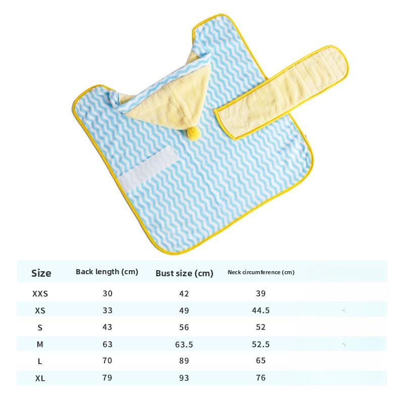 

Халат для питомца, Быстросохнущее впитывающее полотенце, Супервпитывающее полотенце для вытирания кошек и собак, Универсальный для кошек и собак XXS