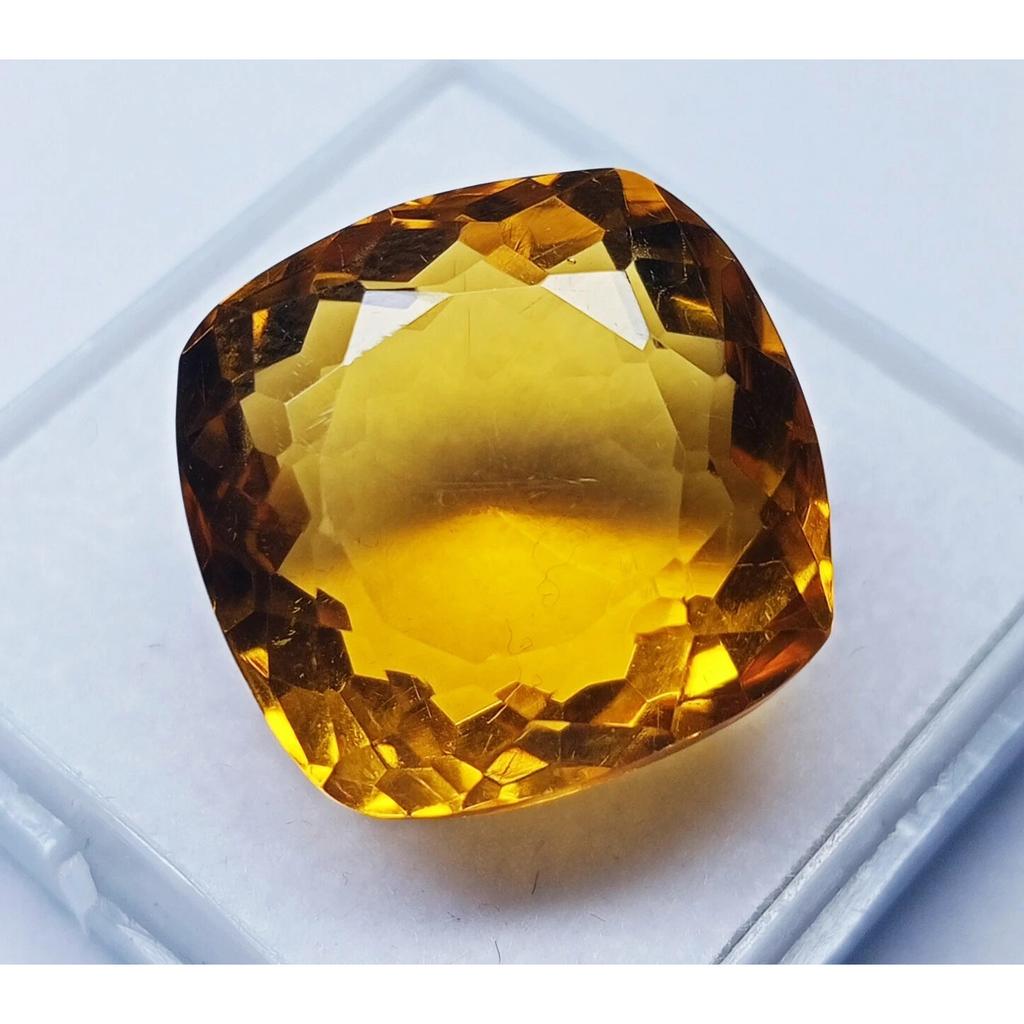Beautiful Yellow Topaz Brazilian Natural Cushion Cut 20+ Ct Certified Gemstone