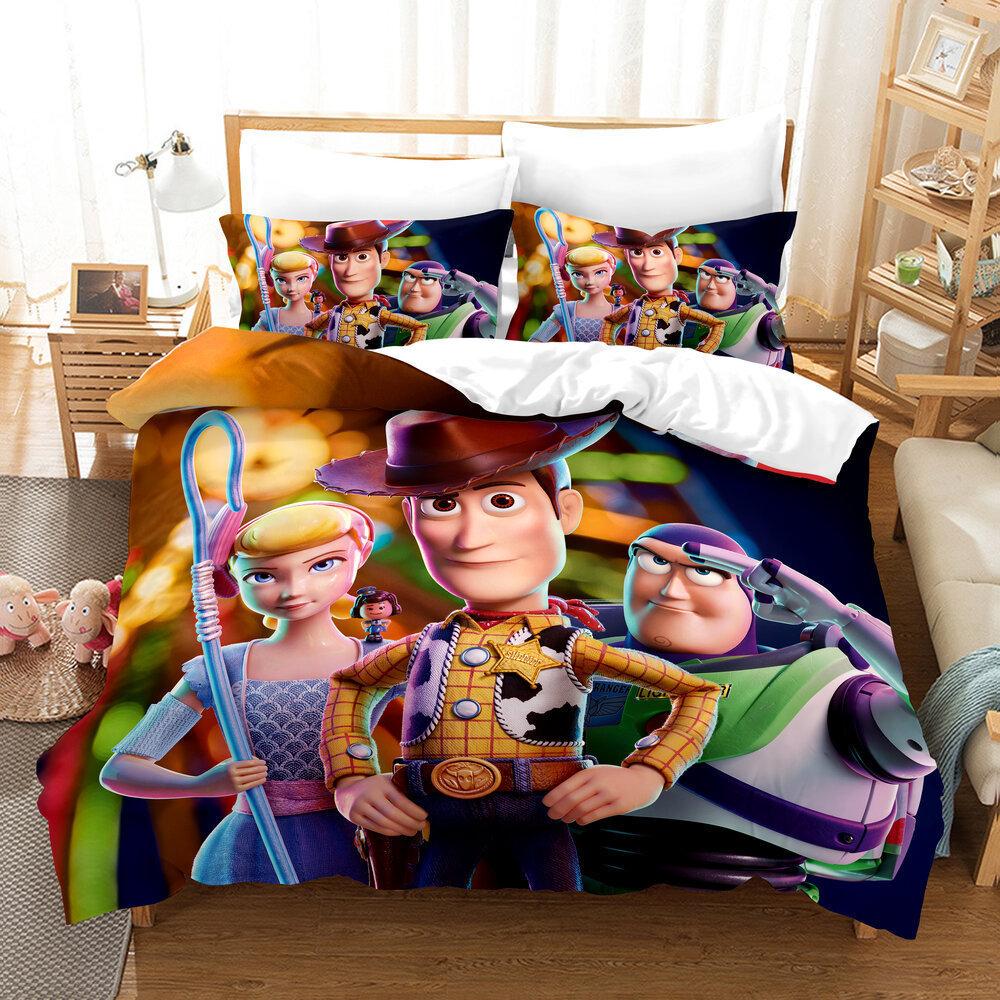 Factory 3D Digital Printing Quilt Set Three-Piece Cartoon Animation Thickened Grinding Kit