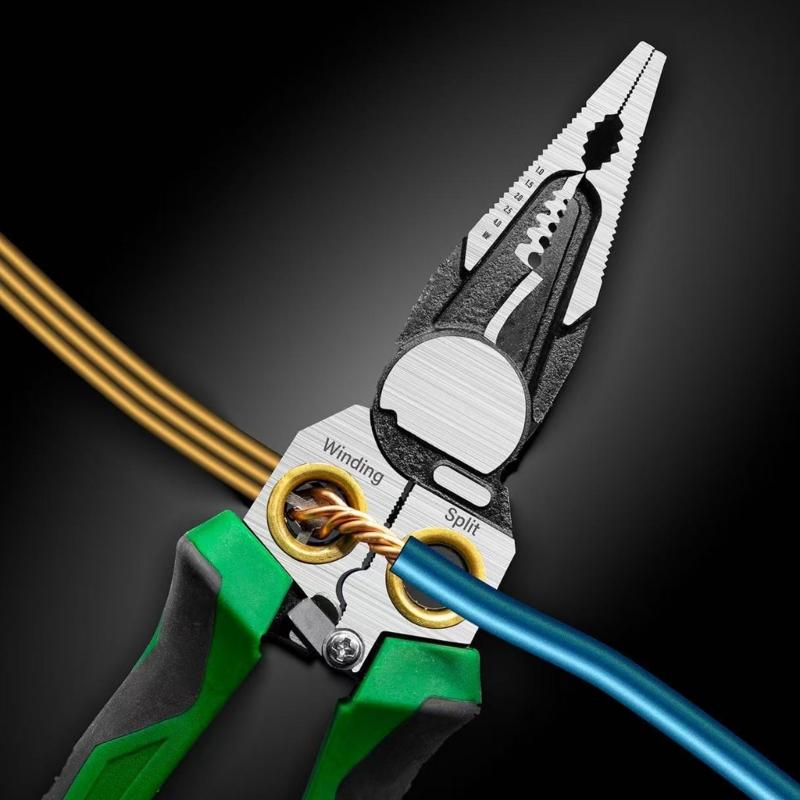 Delicate Electrical Pliers for Safe Wires Stripping Twisting Cutting and Live Wires Detection 12V 250V Alarms