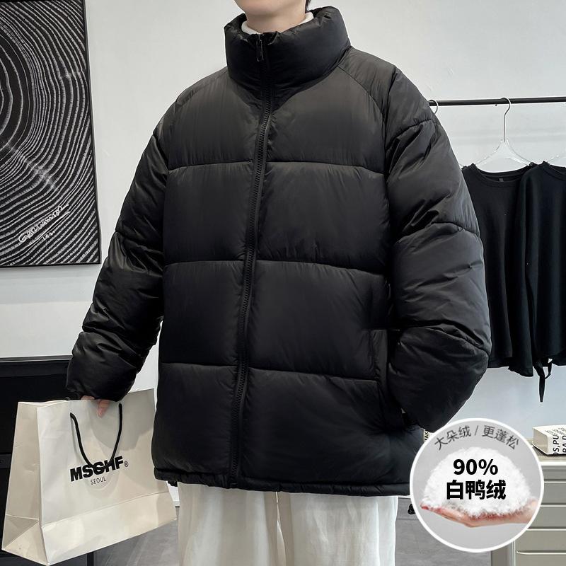 

Зимняя новая мужская пуховая куртка Корейская версия воротник-стойка утолщенная теплая пух белой утки трендовая парная куртка для мужчин 4XL