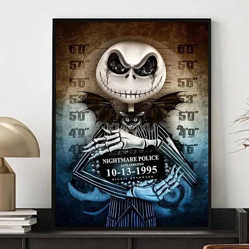 Disney Diamond Painting Jack Skellington Prison Photo Themed Artwork Cartoon 5D Diamond Cross Stitch Mosaic Home Decor Gift