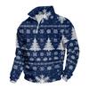Men's Sweatshirt with Stand Collar Christmas Print Pullover for Casual Wear