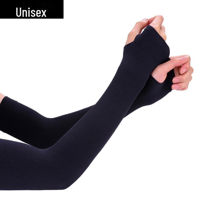 Unisex UV-skyddande ärmar utan fingrar i isilke för cykling, utomhusaktiviteter och armskydd