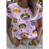 Fashion Women Ornate Pattern Print T Shirt Funny Casual O-neck Short Sleeves T-shirt Summer Female Tee Shirt