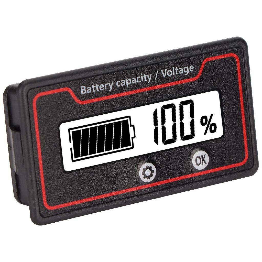 Battery Meter Light Alarm LCD Display Safe Battery Capacity Voltage Gauge for Electric Vehicle 12‑84V