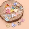 10Pcs Gold Plated Acrylic Butterfly Charm Pendant Jewelry Making Earrings Bracelet Necklace Diy Accessories Craft
