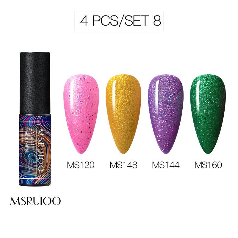 5ml DIY Pure Color Glitter UV Led Gel Polish Long Lasting Soak Off Lacquer Nail Decorations