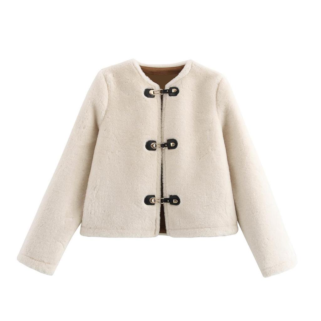 Giacca da Donna Euro-Americana con Fibbia a Nodo in Corda Double-Sided