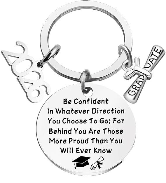 Graduation Keychain Stainless Steel 304 Titanium Steel Doctor Cap Pendant Durable Graduation Gift Key Ring for 2026 Graduates One Size чёрный