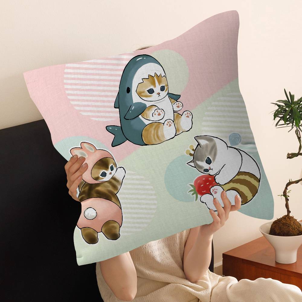 Fashion Luxury Cute Mofusand Cat Cushion Cover Pillow Cover Decor Pillowcase Printed Cushion Case For Couch