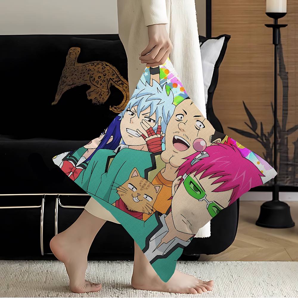 Saiki K Japanese Anime Office Cushion Pillowcase Car Cushion CoverXCM Lumbar Pillowcase Sofa Pillowcover