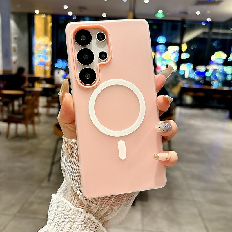 Applicable to Samsung S24 mobile phone case jelly magnetic suction SamsungS25 Ultra matte anti-drop A56 sheath