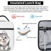 Cute Winking Kawaii Husky Insulated Lunch Bag for Women Kids Portable Food Boxes Thermal Lunch Box Tote