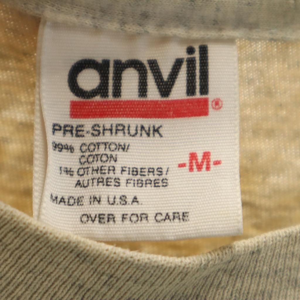 anvil 90s Made in USA Old wolf print Short sleeve T-shirt Men's Used