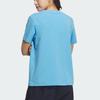 Adidas Printed Casual Round Neck Short Sleeve T-Shirt Women Tops Blue JN7771