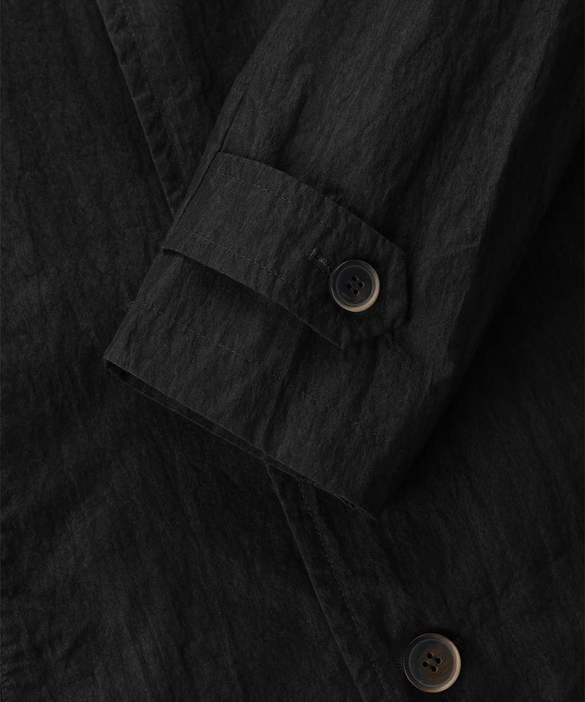 Panicale Cotton Blend Collared Trench Coat [Black]