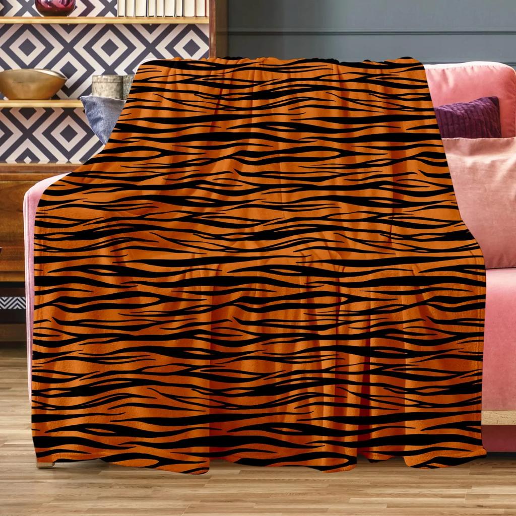 Dragon Tiger Print Soft Warm Throw Blanket Cartoon Animals Pattern Lightweight Flannel Bed Blanket Boy Teenagers Adults Blankets