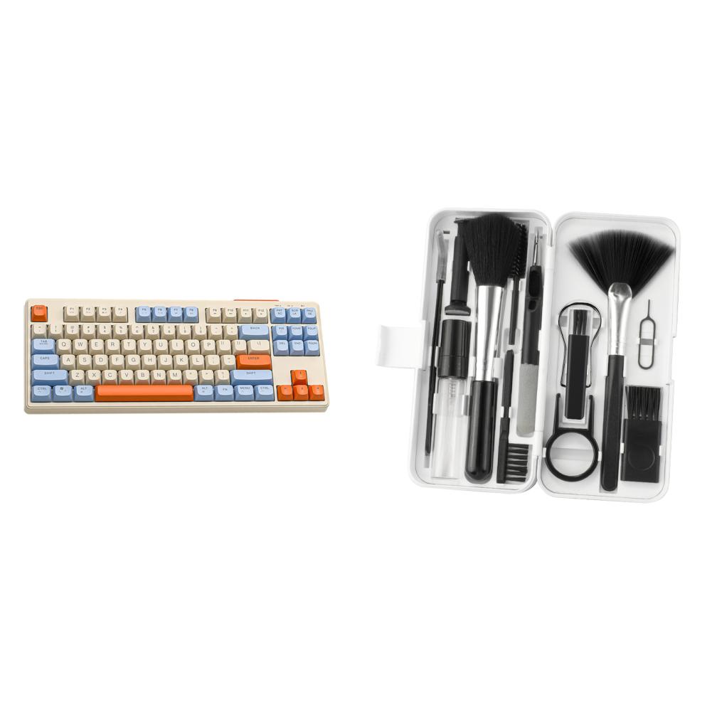 

Бесшумная беспроводная клавиатура с персонализированной клавиатурой, совместимая с Bluetooth (черника) #F