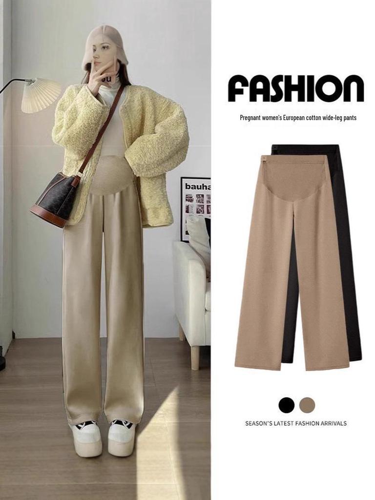 Maternity Warm Velvet Leggings: Comfortable Belly Support for Spring, Autumn, Winter