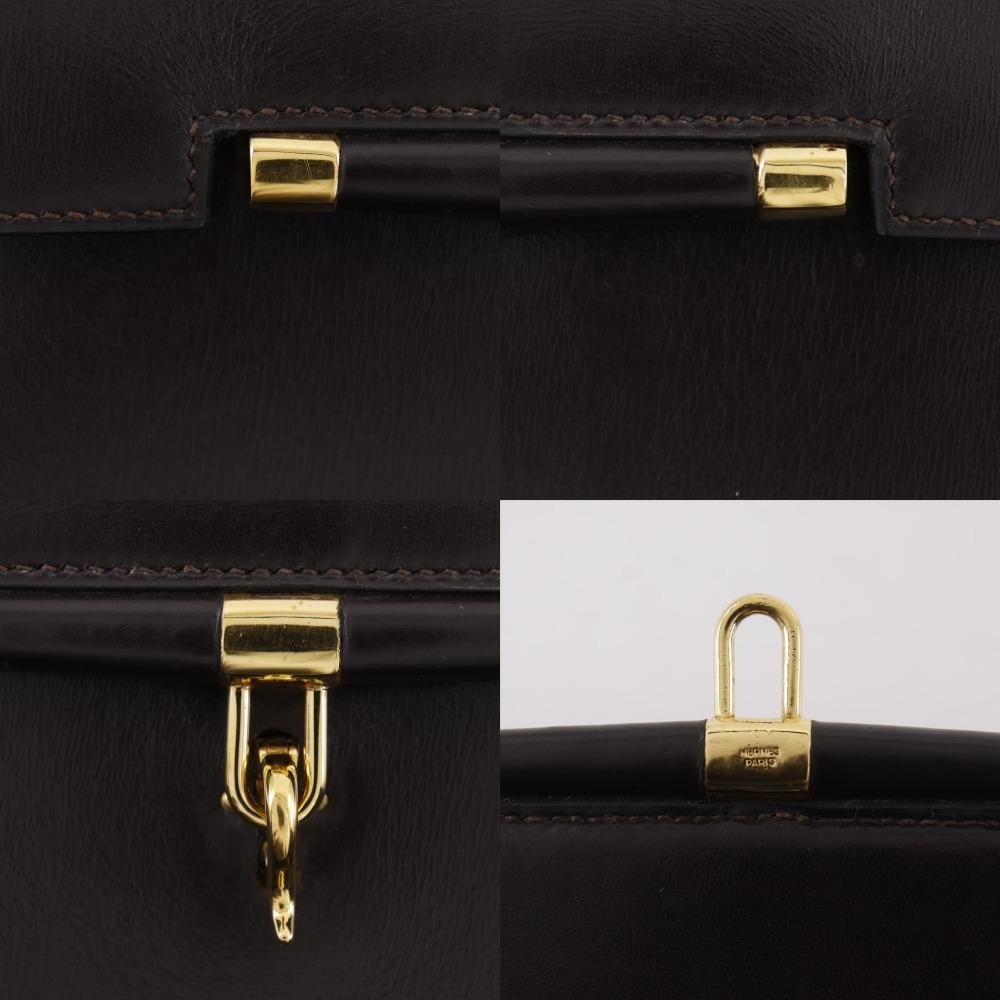 Hermes Paronniere Handtasche vintage Braun Box carf Damen Gebraucht