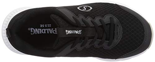 SPALDING Women's 5E JIN 3750 Walking Shoes, Wide Width, Lightweight, Size 24.0 Cm, Black