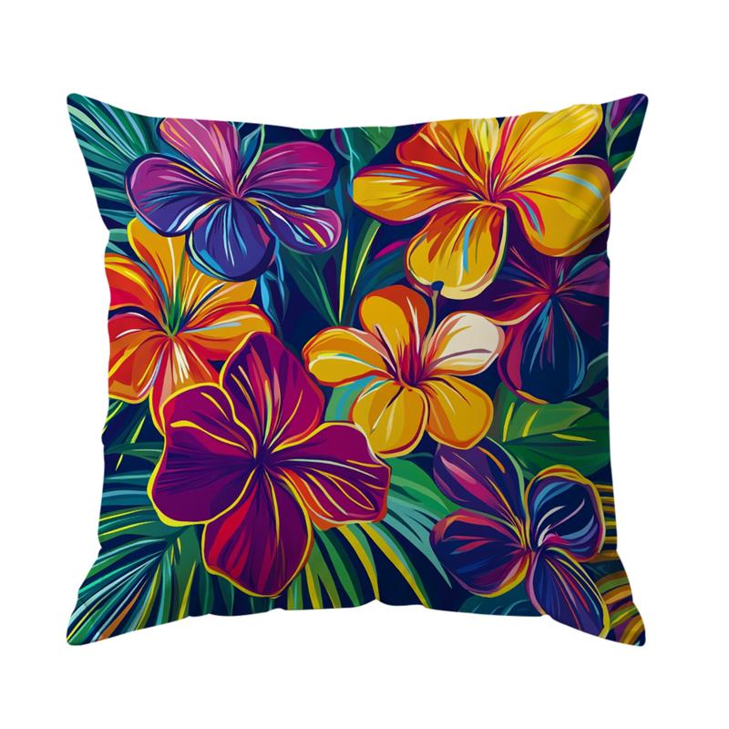 1 Stück Sommerblumen Kissenbezüge Polyester Kissenbezug Für Zuhause Sofa Stuhl Bett Auto Party Tischdekoration