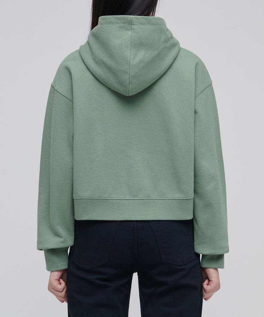 Musinsa Standard Woman Women'S Crop Hooded Sweat Zip-Up [Dusty Green]