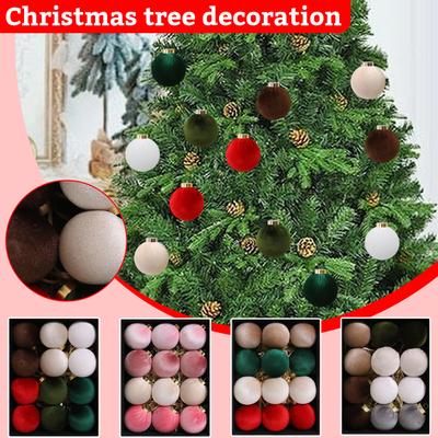 6cm*6cm Christmas Velvet Christmas Balls, Christmas Tree Decorations, Window Displays