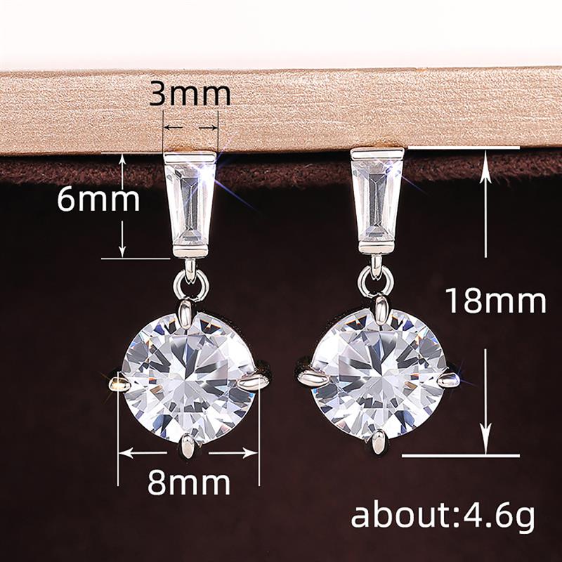 Xiaomi Huitan Fashion Women Drop Earrings Inlaid Bright Cubic Zirconia Versatile Wedding Party Silver Color Accessories Lady Jewelry