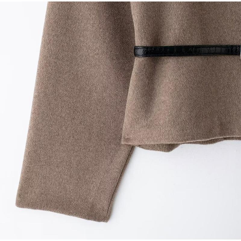 Spring Autumn Fashion V Neck Full Sleeves Women Coat Elegant Solid Color Casual Loose Jacket Woman Commuter Outerwear