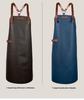 Waterproof PU Leather Hanging Neck Apron - Oil-Proof BBQ & Barista Style