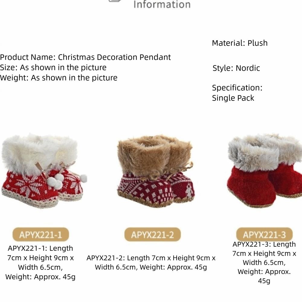 Pluszowa Ozdoba But Świąteczny Przytulna Tekstura Pluszowy Wisiorek Buty Dekoracja Choinki