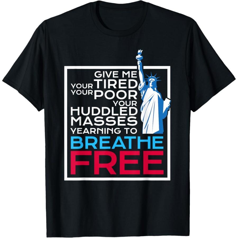 Anti-ICE Patriotic DACA Immigrant Statue of Liberty Tshirt T-Shirt for Women Kids Men S