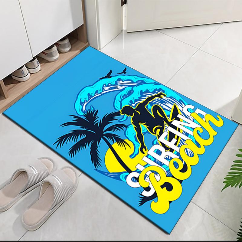 surf Printed Carpet, for Office Chair Living Room Bedroom Kitchen Room Decor Gifts.